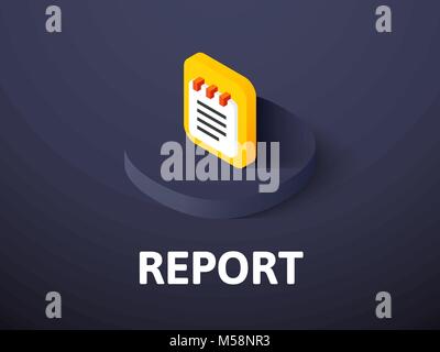 Report isometric icon, isolated on color background Stock Vector