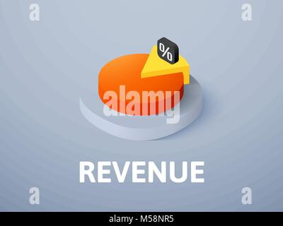 Revenue isometric icon, isolated on color background Stock Vector