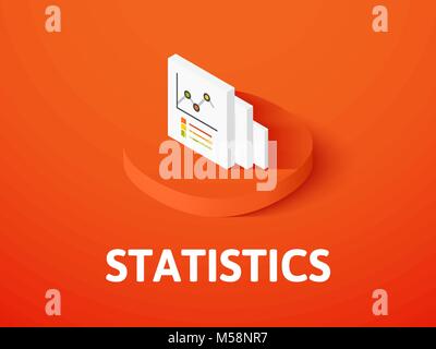 Statistics isometric icon, isolated on color background Stock Vector
