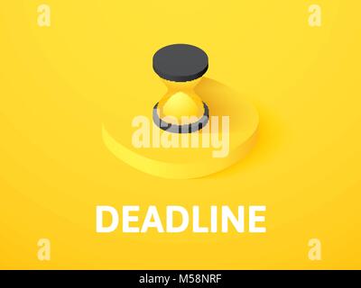 Deadline isometric icon, isolated on color background Stock Vector