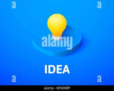 Idea isometric icon, isolated on color background Stock Vector