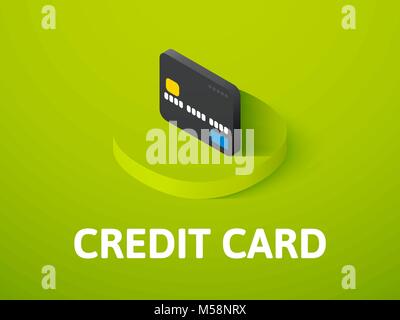 Credit card isometric icon, isolated on color background Stock Vector