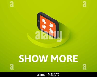 Show more isometric icon, isolated on color background Stock Vector