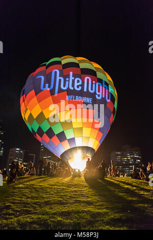 Melbourne, Australia - Feb 21, 2016: The annual White Night event Stock Photo