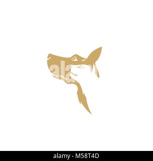 golden dog and cat on white background  Stock Vector