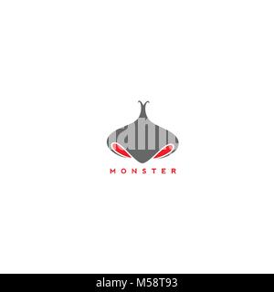 monster nose with vector illustration. Stock Vector