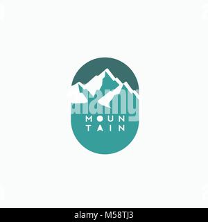 Creative mountain logo design with typography. Stock Vector
