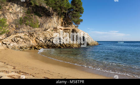 Nice detail of the Spanish coast in Costa Brava, Sant Antoni de Calonge Stock Photo