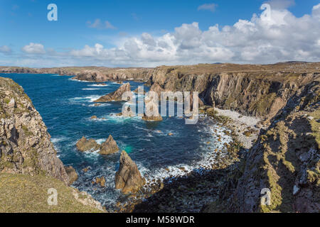 The Mangersta sea stacks on the Isle of Lewis, Outer Hebrides, Scotland Stock Photo