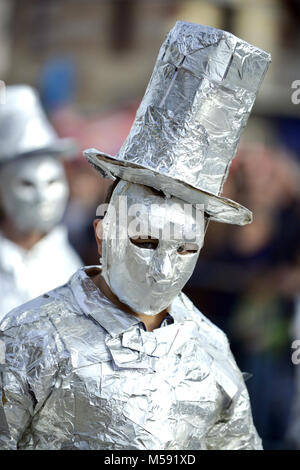 unrecognizable man wrapped with aluminium foil, image Stock Photo