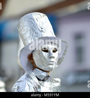 unrecognizable man wrapped with aluminium foil, image Stock Photo