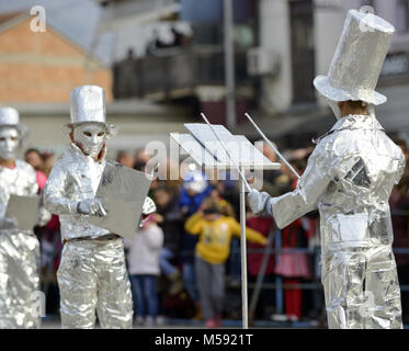 unrecognizable man wrapped with aluminium foil, conductor Stock Photo