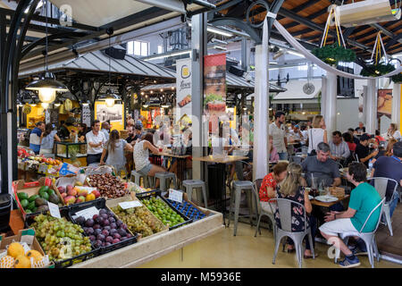 Campo de Ourique Market and Food Hall between Estrela and Amoreiras neighborhoods, Lisbon, Portugal Stock Photo