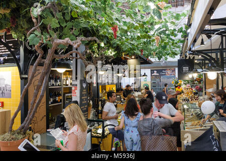 Campo de Ourique Market and Food Hall between Estrela and Amoreiras neighborhoods, Lisbon, Portugal Stock Photo