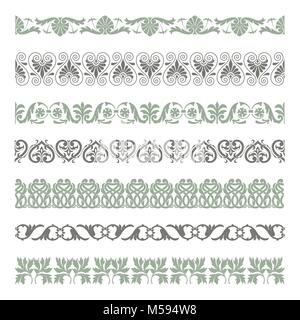Set of seamless decorative borders Stock Vector