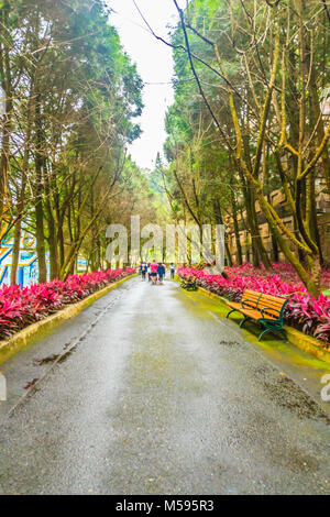 Nantou, Taiwan - November 21, 2015: Formosa Aboriginal Culture Village was located next to Sun Moon Lake near Puli in Nantou County, the Formosan Abor Stock Photo