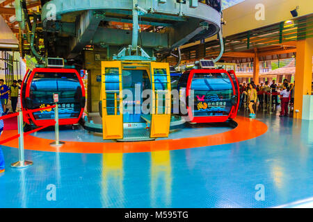 Nantou, Taiwan - November 21, 2015: The Sun Moon Lake Ropeway is a scenic gondola cable car service that connects Sun Moon Lake with the Formosa Abori Stock Photo