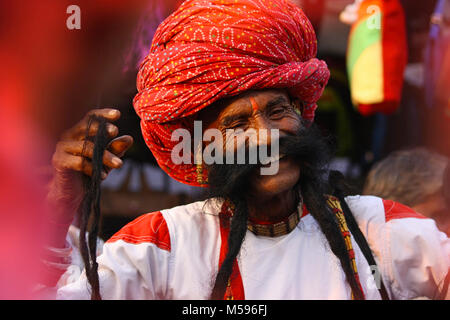 Mustache Man, Puhskar Fair, Rajasthan, India Stock Photo