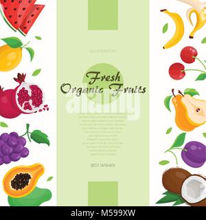 Fresh organic fruit - modern colorful vector illustration Stock Vector ...