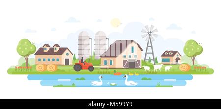 Farm - modern flat design style vector illustration Stock Vector Image ...