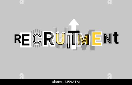 Recruitment And Human Resources Business Web Banner Abstract Template Background Stock Vector