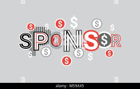 Sponsor Business Finance Investment Web Banner Abstract Template Background Stock Vector
