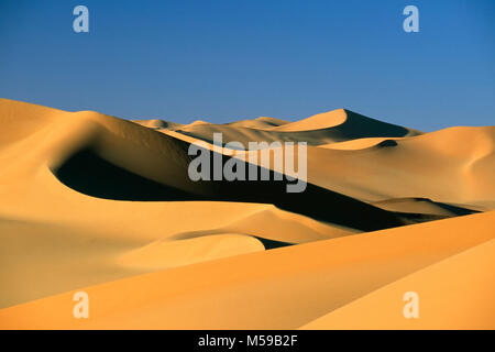 Libya. Near Ghat. VAN CASA sand sea. Sahara desert. Undisturbed sand dunes. Stock Photo