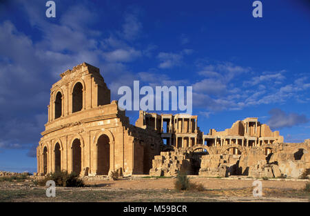 Libya. Tripoli. Sabratha. (Sabrata). Roman ruins. Unesco, World Heritage Site. Archaeological Site of Sabratha. Stock Photo