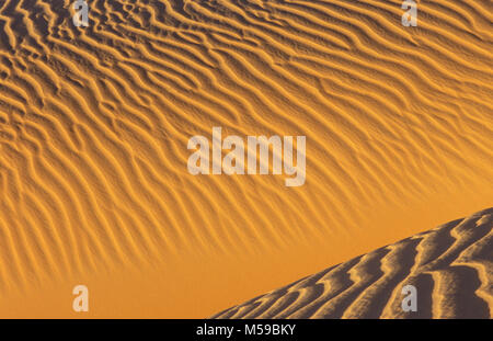 Libya. Ubari. Sahara desert. Ubari Sandsea. Close up sand patterns, ripples. Stock Photo