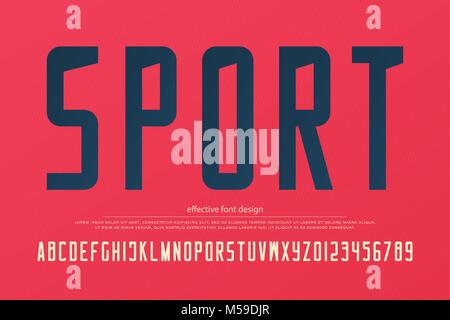 stylish sport team alphabet letters and numbers. vector, sportive font type. sans serif typeface design. retro, logo typesetting Stock Vector