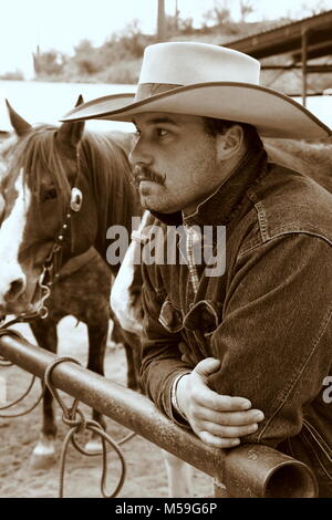 Handsome Millennial cowboy Stock Photo