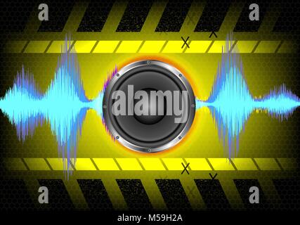 Abstract background. speakers and sound waves Stock Vector