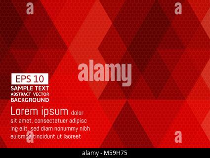 red geometric abstract vector background Stock Vector