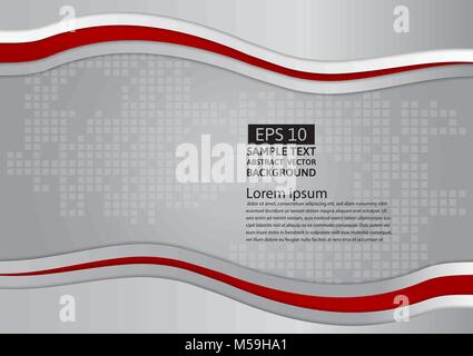 Gray and red triangle is overlap modern design, vector abstract background Stock Vector