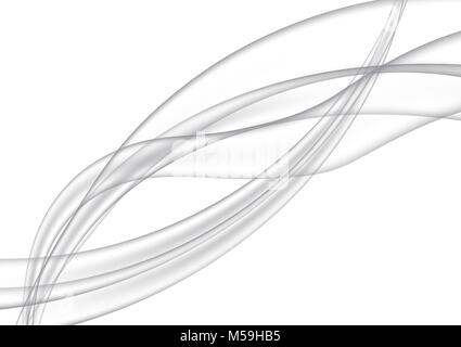 Transparent wavy gray lines abstract vector Stock Vector