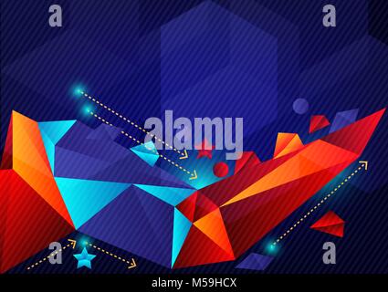 Colorful geometric abstract vector background with copy space Stock Vector