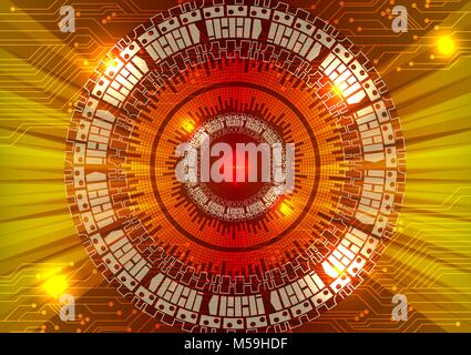Red vector technology and circuit, abstract background concept Stock Vector