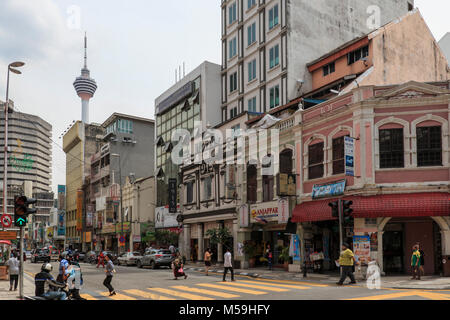 Kuala Lumpur, Malaysia: January 25, 2018: Lebuh Ampang also known as the Little India in Kuala Lumpur Stock Photo