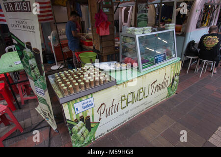 Kuala Lumpur, Malaysia: January 25, 2018: Food stall selling Malaysian street food in Kuala Lumpur Stock Photo