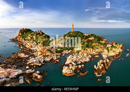 Royalty high quality free stock image aerial view of Ke Ga lighthouse in Mui Ne, Phan Thiet, Vietnam. Stock Photo