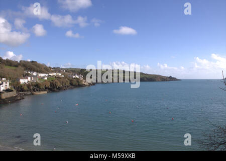 Glandore Harbour, West Cork, Ireland, 21st February, 2018. Irish Weather: A fantastic day in Glandore which is a lovely village on the Wild Atlantic Way in West Cork. Credit: aphperspective/Alamy Live News Stock Photo