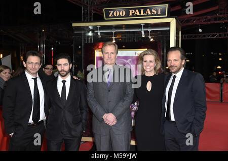 Dan Futterman, Tahar Rahim, Jeff Daniels, guest and Peter Sarsgaard attending the 'The Looming Tower' premiere during the 68th Berlin International Film Festival / Berlinale 2018 at Zoo Palast on February 20, 2018 in Berlin, Germany. | Verwendung weltweit/picture alliance Stock Photo