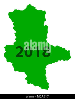 Map of Saxony-Anhalt 2018 Stock Photo