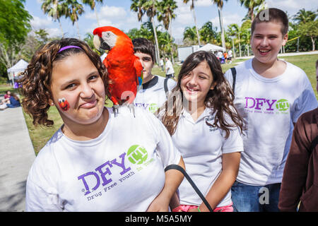 Miami Florida,Metrozoo,zoo,Drug Free Fest,Drug Free Youth In Town DFYIT club,anti-addiction program nonprofit organization,student students education Stock Photo