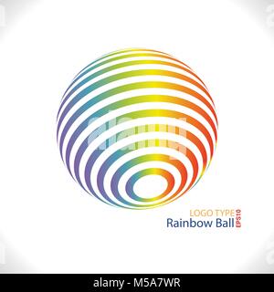 Rainbow ball logo. Vector color design symbol Stock Vector
