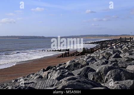 Sea defences, Broomhill Sands, Camber, Rye, East Sussex, England, Great Britain, United Kingdom, UK, Europe Stock Photo