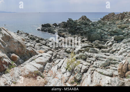Nonza beach, Corsica, France Stock Photo