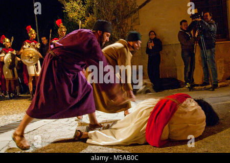 Passion of Chinchon, traditional Holy Week performance. Chinchon, Madrid province, Spain. Stock Photo