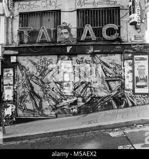 Old tobacco shop, La Croix-Rousse, Lyon, France Stock Photo