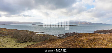 Scarba, Jura (left) Western Isles,Corryvreckan, Winter, Argyll and Bute,  Scotland, United Kingdom, UK Stock Photo